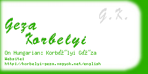 geza korbelyi business card